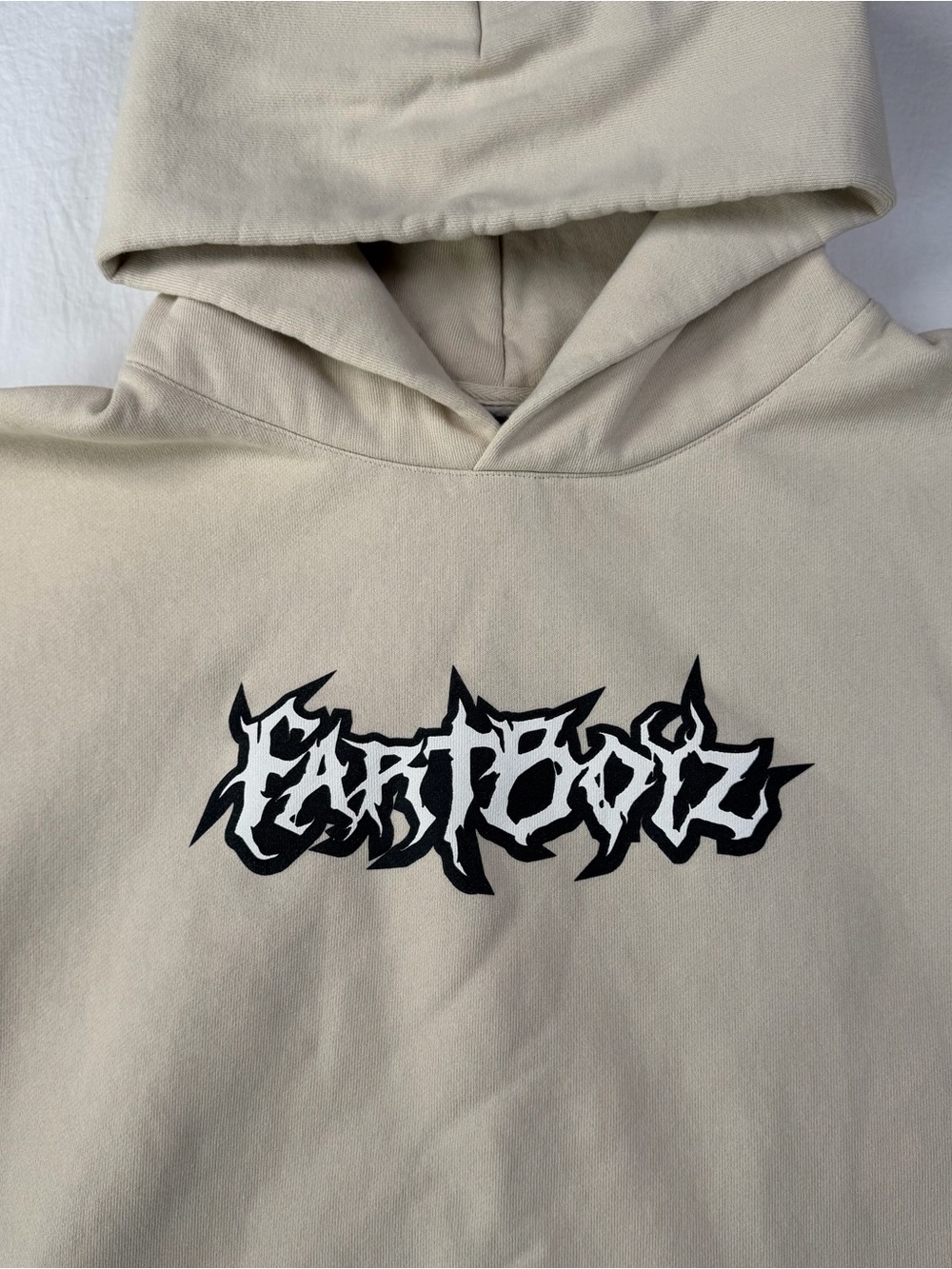 FARTBOYZ International Hoodie XXL Sand Beige Pullover Metal Logo Streetwear ITC